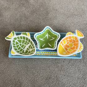 Spreader2006 Boston Warehouse 4 Piece Mosaic Fish Condiment Snack Set Tray And Bowls 2006