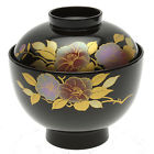 240-531 Bowl Japanese 4 1 Sea Blk Lid Pc Wd Shells Soup "