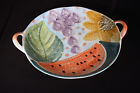T11543 Bowl Handled Fruit Italy Hand Decorated Lica Ita Exquisite