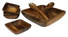 Bowls Wood Salad Pasta Gift Serving Square 7 Acacia Kitchen Piece Utensils Set