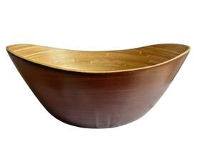 Brick And Bloom 848974166274 Bamboo Spun Bowl Wood Decor 10 Inch X 8 4.75 Pretty Lightweight