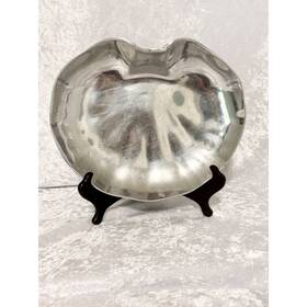 Burdines Mxpa12 Vintage Silver Pewter Scalloped Serving Bowl Organic Modern 8 Inch