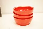 Calibowl Non-spill 28 Ounce Low Profile Bowl With Non-slip Base Set Of 3 Red 818123010543