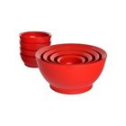 Calibowl Non-spill Bowl 8 Piece Red Set Non Slip Spill Base Baking Cook Mixing 723521706816