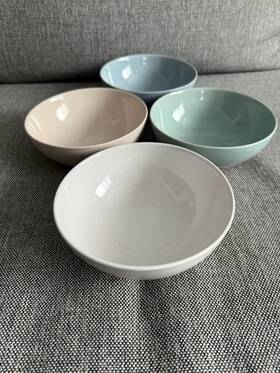 Canvas Home 849651012150 Shell Bisque Cereal Bowls Set Of 4 Multicolor Porcelain Popsugar