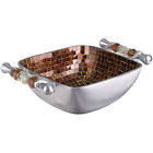 Carson Brown Mosaic Contemporary Silver Serving Bowl W Handles Great Hostess Gift 096069050476