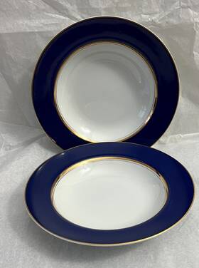 L6058 Cathy Hardwick Royal Cobalt Mikasa Blue 8 3/8 Inch Soup /salad / Cereal Bowls
