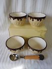 Cc790-4 Dlusso Designs Four Piece Waffle Cone Ceramic Ice Cream Bowl