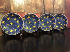 Cch14 Churchill Pier Imports New Blue Soup Pasta Bowls Plates Yellow