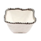 Cer-2251-w Pampa Bay Porcelain Square Snack Bowl White Salerno 856234018294