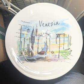 0404 Ceramica Cuore Ceramic Pasta Bowl Venezia 15 Inch Wide 3 1/2 Deep