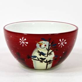 Certified International 730384070695 Twilight Snowman 24oz Cereal Soup 6 Inch Bowl Red Birds