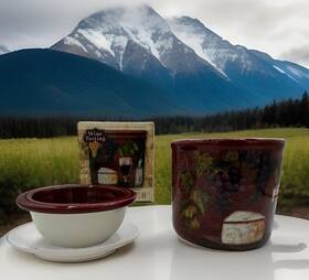 Certified International 730384574636 Bowl Soup&cup Decorated Ceramic Dip Chiller Wine Tasting