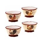 Certified International Corp Ceramic Soup Bowl Set 4 Cereal Ice Cream Kitchen Bowls Serve Tuscan Rooster 730384090372