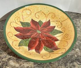 Certified Interntional 730384195084 International Geoffrey Allen Poinsettia Bowl Estate Find