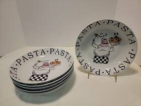 21285 Chef Elect 21036 6 Pasta Bowl - Italian Theme 8 Inch Po#21285/21036