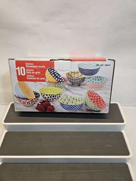 1566215 Chelsea 730384326068 Stoneware 10-piece Bowl Set Bowls Microwave Dishwasher Safe New
