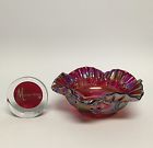 909blrc Cherry Bowl Red Glass Carnival Mosser Grape