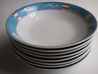 Yo122 China Cabana Fine Nautical Blue Nova Boats 8 Lot Studio Bowls
