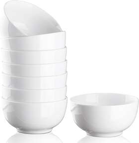 Cibeat 696580815624 23 Ounce Porcelain Bowls Set 6 Pack White Ceramic For Cereal Soup Salad