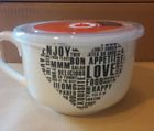 Ciroa Microwave Me Fine Heart Porcelain Bowl Silicone Seal Steam Release New 748252607058