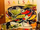 Clay Art Two Piece Salsa Ceramic Chip And Dip Dish Bright Colors 098598050323