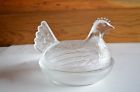 Clear Chicken Vintage 5.5 Tall Bowl Glass " Oval Lidded