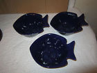 91-fsb18 Cobalt Set Cereal Chantal Sauce Fish Shaped Stoneware Bowl Soup Blue 3