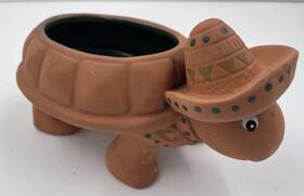 Cobble Creek 053847068092 Terra Cotta Turtle Salsa Dish Party Dip 7x4x3 Inch