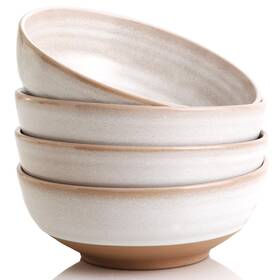 Rujiu-01 Coikzly Handmade Ceramic Bowl Set Of 4 28oz - Ideal For Soup Salad Cereal And Ric