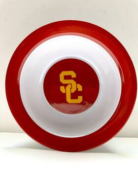Colortech 678634782465 Vintage Lot Of 9 Usc Trojans Plastic Cereal Bowls 7 1/2 Inch X 2 Wht Red