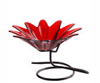 Courm32906100 Couronne Powder Branch Glass Bowl Daisy Coated Red Metal Stand