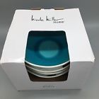 Crackled Glass Turquoise Aqua Blue Nicole Miller Home Stoneware Soup Bowl Cereal Set 4 New 671945807544