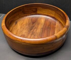 Crate And Barrel 186-406 Large Wooden Dutch Bowl 15 Inch X 5