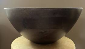 345-822 Crate And Barrel Prescott Bowl Dark Wood Large