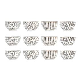Creative Co-op 191009605195 5 Inches Round Stoneware Dinnerware Set With 4 Various Wax Pat