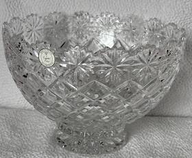 301980-gb Crystal Clear Industries Brussels 24% Lead Serving Bowl Heavy Poland