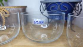 6423 Crystal Clear Toscany Collection Hand Blown Bowls Set Of 4 Made In Romania