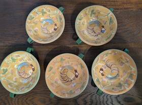 Danna Cullen 766169041284 Set Of 5 Chanticleer Rooster By Zrike Ceramic Soup/cereal Bowl