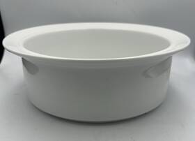 2632620 Dansk Cafe Blanc Round Vegetable Bowl Serving Dish White Rimmed
