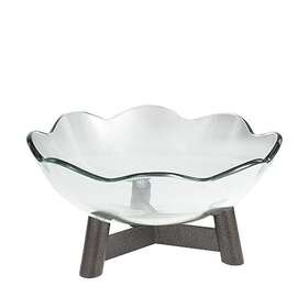 Deco 196877142568 79 Glass Floral Inspired Serving Bowl With Bronze Hammered Y-shaped Stand 17