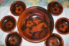 Lrg.12 Decorative Pre-owne Bowls Teak Lrg.12" Salad Bowl 6 Matching