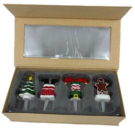 Dei 747552137555 Dennis East International Ceramic Charmers Set Of 4 Holiday Christmas