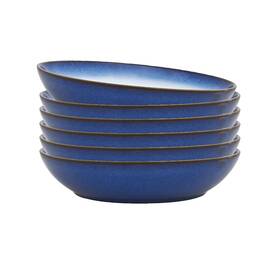 Denby 745606716275 - Blue Haze Coupe Pasta Bowls Set Of 6 Dishwasher Microwave Safe Sc