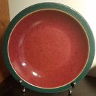Denby Harlequin Rim Soup Bowl Green Out Red In Excellent