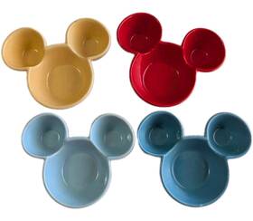 3gwmt7muiii5 Disney Store Mickey Mouse Bowl Set 4 Ceramic Snack Mini Dipping Divided Ears