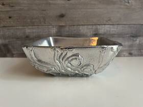 Bl149 Don Drumm Studios Modernist Cast Aluminum Decorative Edged Shallow Bowl