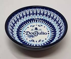 B3-j3 Don Julio 1942 Tequilla 12oz Salsa Guacamole 6 Inch Bowl Indigo Blue White