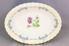 H4855 Doulton Blue Pink Roses " Oval Bowl Royal Ivory Serving White "picardy