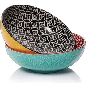 789624 Dowan Large Bowls 70 Oz 9.6 Inch Big Salad Bowl Set Of 2 Vibrant Color